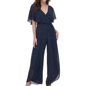 Kensie Chiffon Blue Jumpsuit Size 0